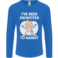 Promoted to Nanny Funny Baby Boy Girl Mens Long Sleeve T-Shirt Royal Blue
