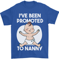 Promoted to Nanny Funny Baby Boy Girl Mens T-Shirt 100% Cotton Royal Blue