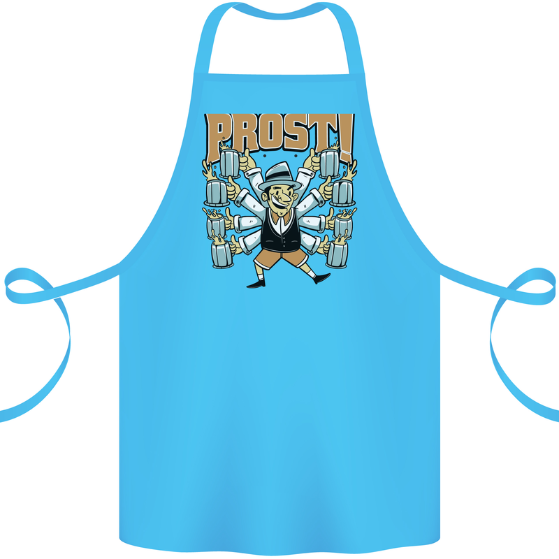 Prost German Oktoberfest Beer Cotton Apron 100% Organic Turquoise