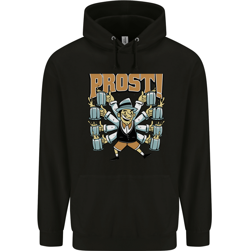 Prost German Oktoberfest Beer Mens 80% Cotton Hoodie Black