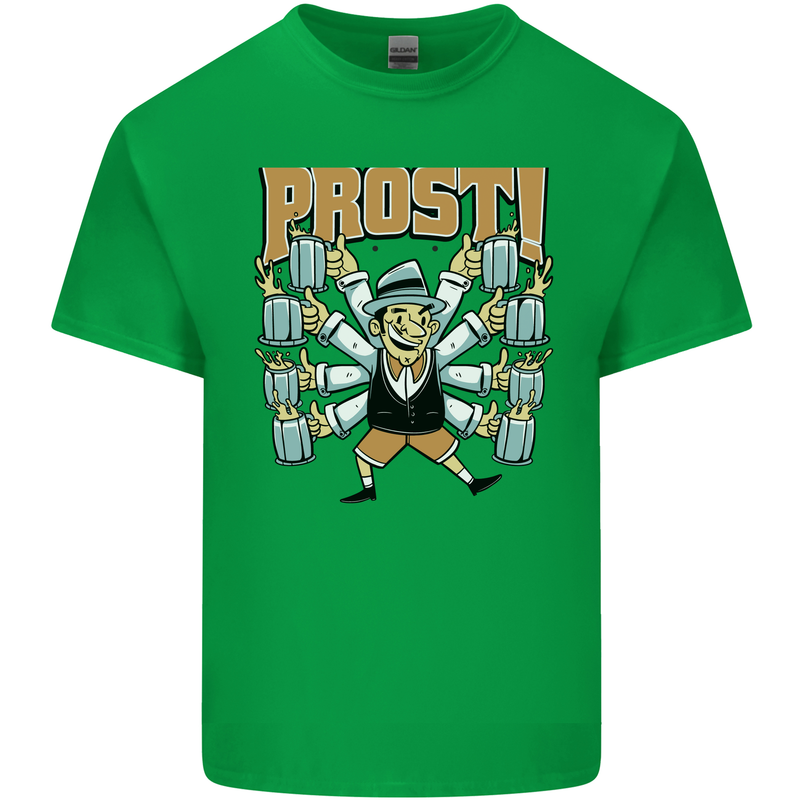 Prost German Oktoberfest Beer Mens Cotton T-Shirt Tee Top Irish Green