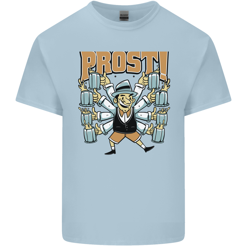 Prost German Oktoberfest Beer Mens Cotton T-Shirt Tee Top Light Blue