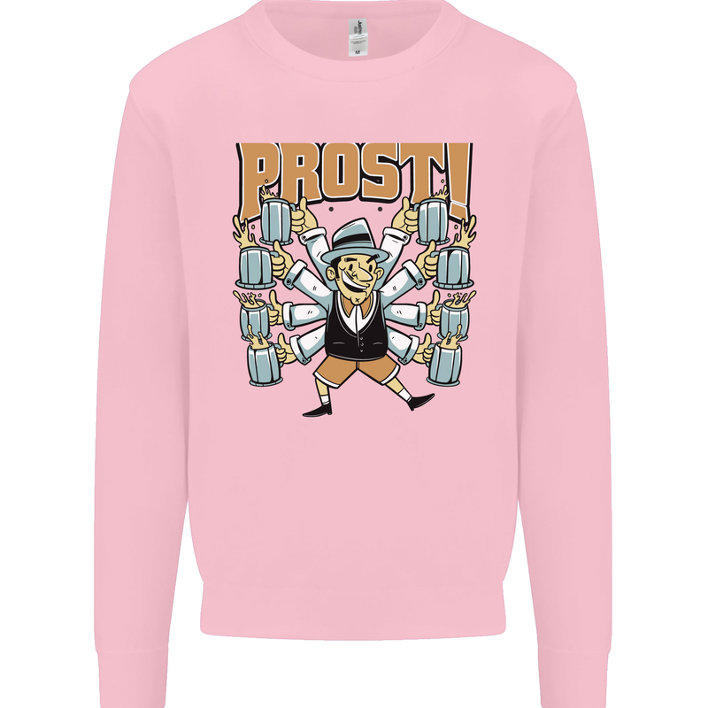 Prost German Oktoberfest Beer Mens Sweatshirt Jumper Light Pink