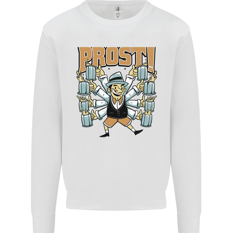 Prost German Oktoberfest Beer Mens Sweatshirt Jumper White
