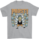 Prost German Oktoberfest Beer Mens T-Shirt 100% Cotton Sports Grey