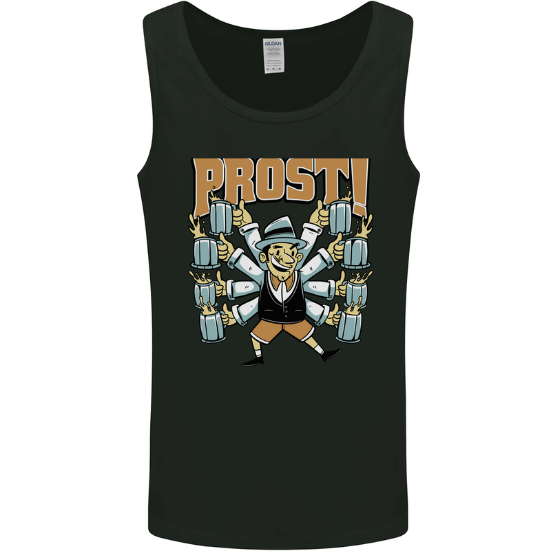 Prost German Oktoberfest Beer Mens Vest Tank Top Black