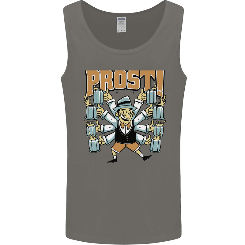 Prost German Oktoberfest Beer Mens Vest Tank Top Charcoal
