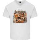 Prost to Oktoberfest German Beer Festival Mens V-Neck Cotton T-Shirt White
