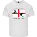 Proud to Be English St Georges Day Flag Kids T-Shirt Childrens White