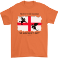 Proud to Be English St Georges Day Flag Mens T-Shirt 100% Cotton Orange