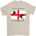 Proud to Be English St Georges Day Flag Mens T-Shirt 100% Cotton Sand