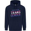 Proud to Be Transgender LGBT Childrens Kids Hoodie Navy Blue
