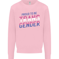 Proud to Be Transgender LGBT Kids Sweatshirt Jumper Light Pink