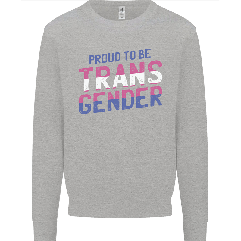 Proud to Be Transgender LGBT Kids Sweatshirt Jumper Sports Grey