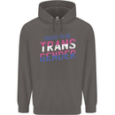 Proud to Be Transgender LGBT Mens 80% Cotton Hoodie Charcoal
