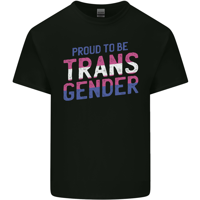 Proud to Be Transgender LGBT Mens Cotton T-Shirt Tee Top Black