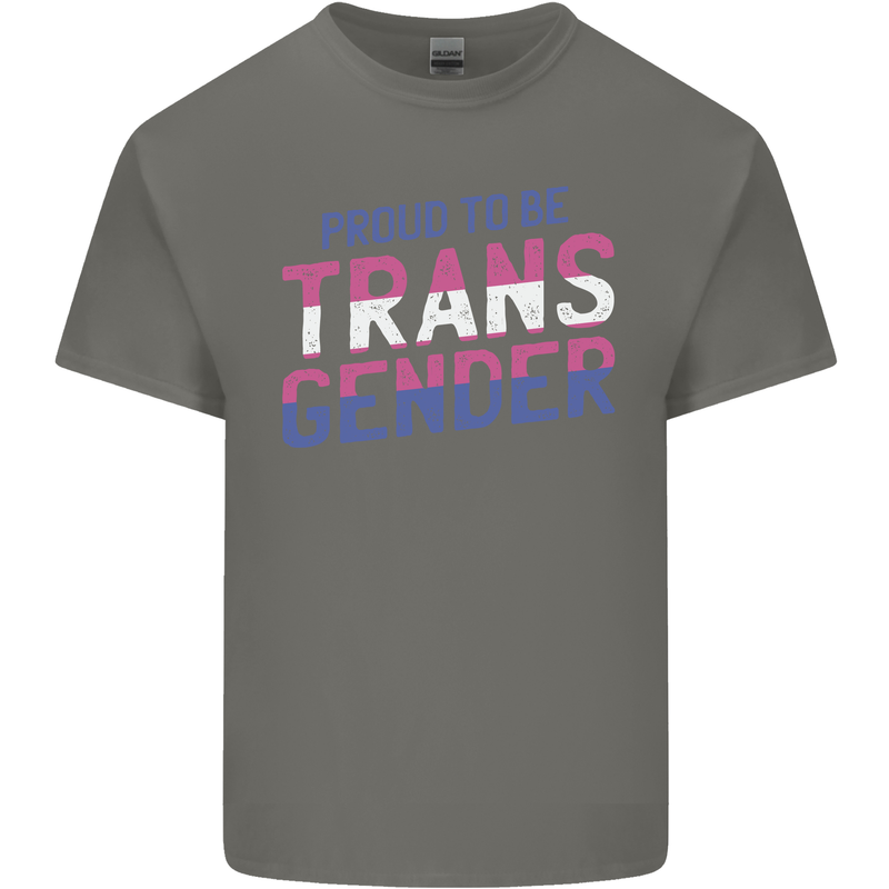 Proud to Be Transgender LGBT Mens Cotton T-Shirt Tee Top Charcoal