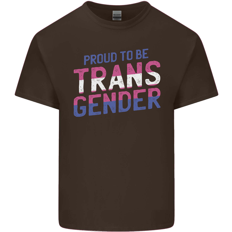 Proud to Be Transgender LGBT Mens Cotton T-Shirt Tee Top Dark Chocolate