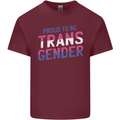 Proud to Be Transgender LGBT Mens Cotton T-Shirt Tee Top Maroon