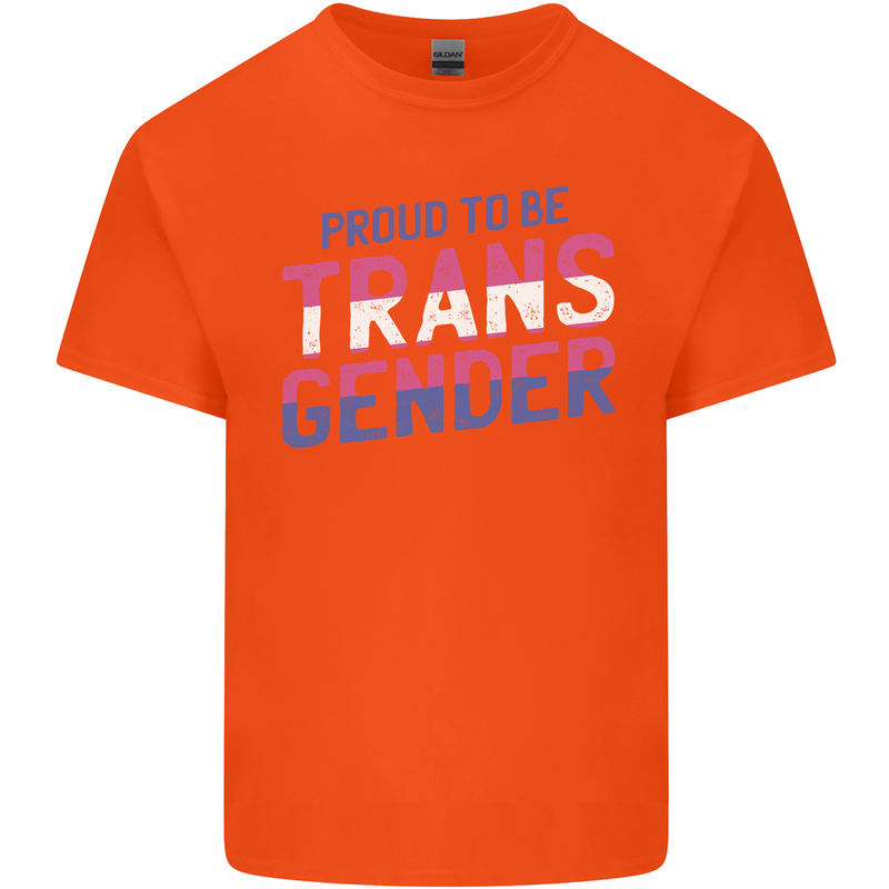 Proud to Be Transgender LGBT Mens Cotton T-Shirt Tee Top Orange