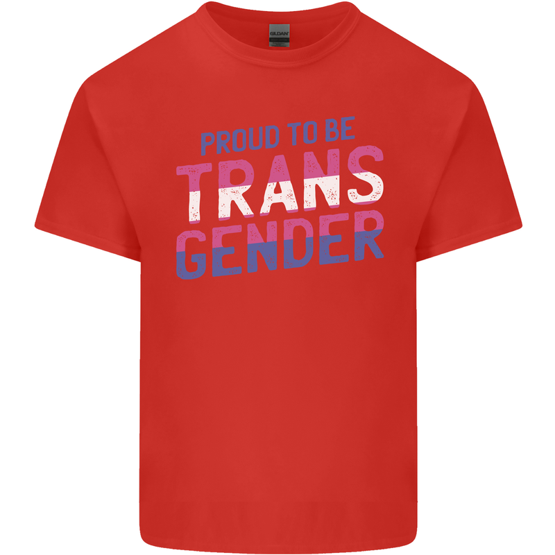 Proud to Be Transgender LGBT Mens Cotton T-Shirt Tee Top Red