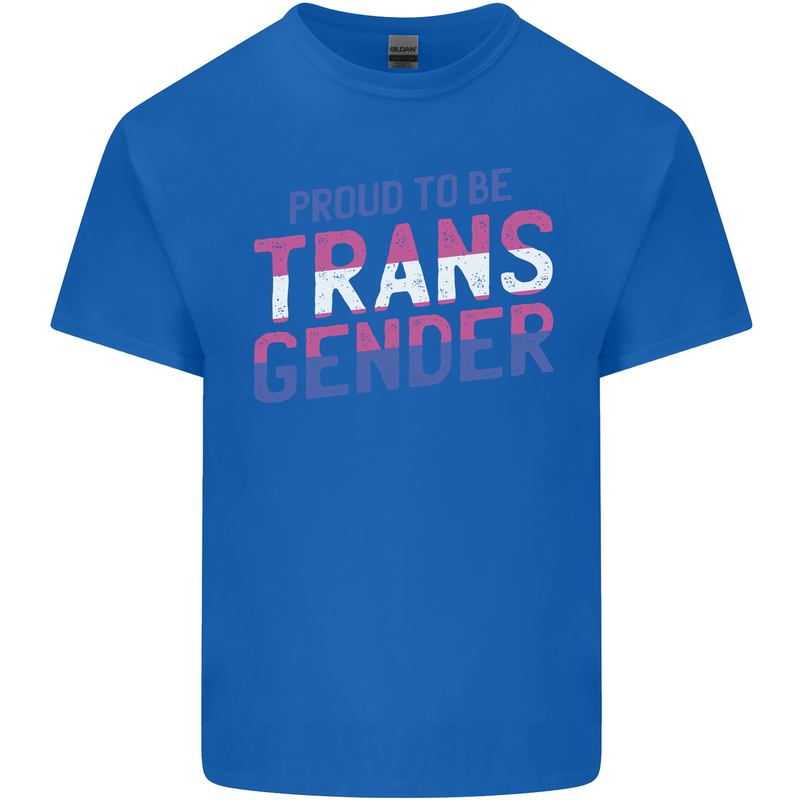 Proud to Be Transgender LGBT Mens Cotton T-Shirt Tee Top Royal Blue