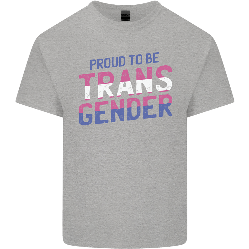 Proud to Be Transgender LGBT Mens Cotton T-Shirt Tee Top Sports Grey
