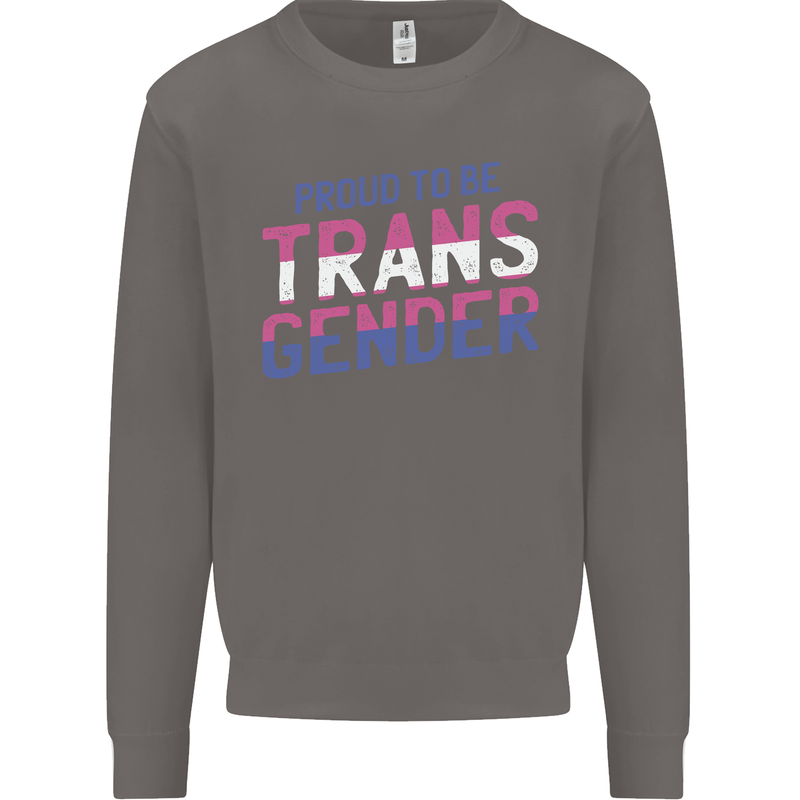 Proud to Be Transgender LGBT Mens Sweatshirt Jumper Charcoal