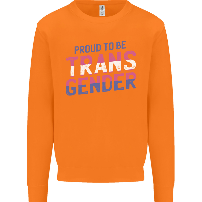 Proud to Be Transgender LGBT Mens Sweatshirt Jumper Orange