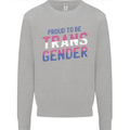 Proud to Be Transgender LGBT Mens Sweatshirt Jumper Sports Grey