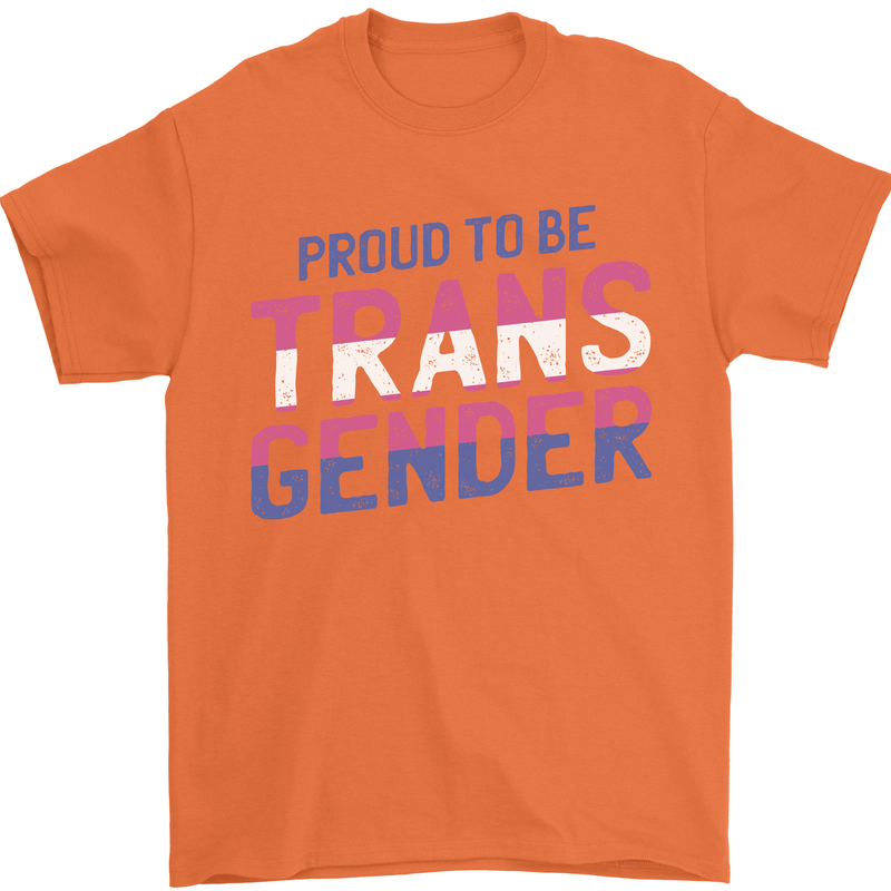 Proud to Be Transgender LGBT Mens T-Shirt 100% Cotton Orange