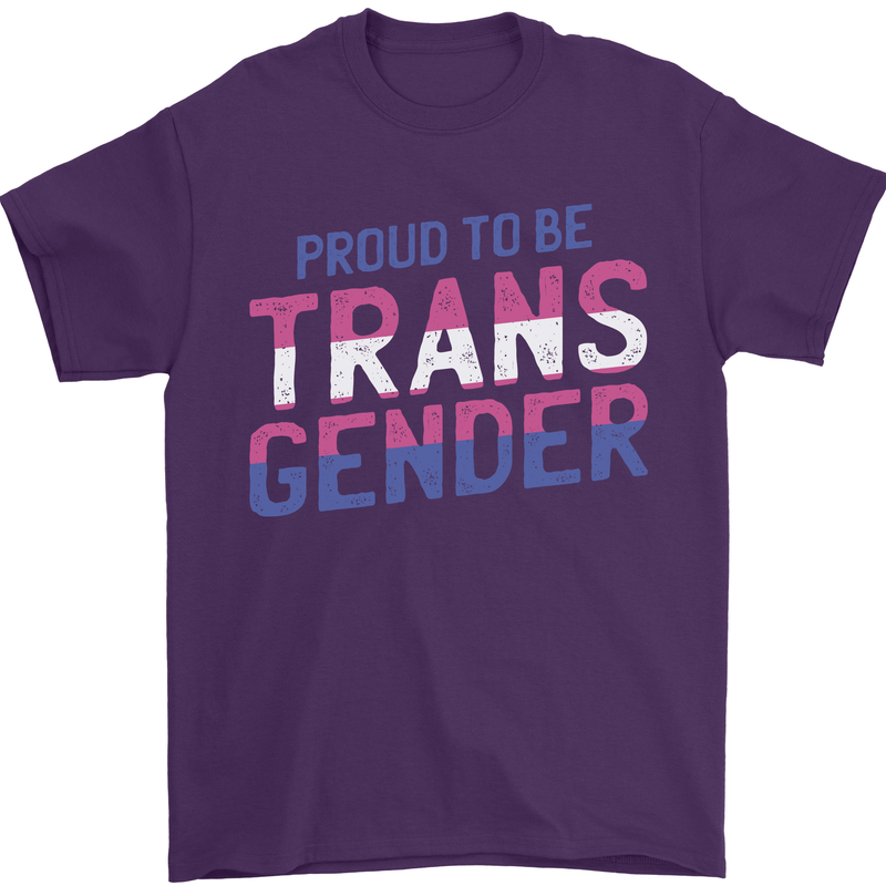 Proud to Be Transgender LGBT Mens T-Shirt 100% Cotton Purple