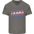 Proud to Be Transgender LGBT Mens V-Neck Cotton T-Shirt Charcoal