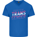 Proud to Be Transgender LGBT Mens V-Neck Cotton T-Shirt Royal Blue