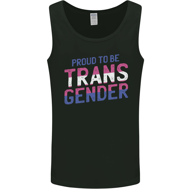 Proud to Be Transgender LGBT Mens Vest Tank Top Black