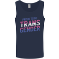 Proud to Be Transgender LGBT Mens Vest Tank Top Navy Blue