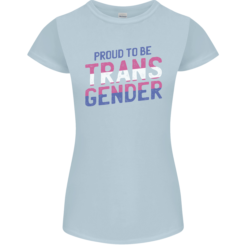 Proud to Be Transgender LGBT Womens Petite Cut T-Shirt Light Blue