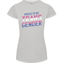 Proud to Be Transgender LGBT Womens Petite Cut T-Shirt Sports Grey