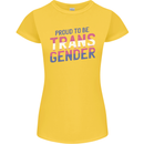Proud to Be Transgender LGBT Womens Petite Cut T-Shirt Yellow