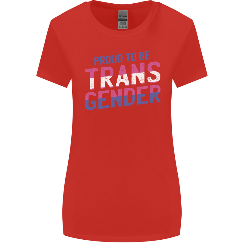 Proud to Be Transgender LGBT Womens Wider Cut T-Shirt Red