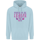 Proud to Be a Lesbian LGBT Gay Pride Awareness Childrens Kids Hoodie Light Blue