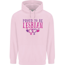 Proud to Be a Lesbian LGBT Gay Pride Awareness Childrens Kids Hoodie Light Pink
