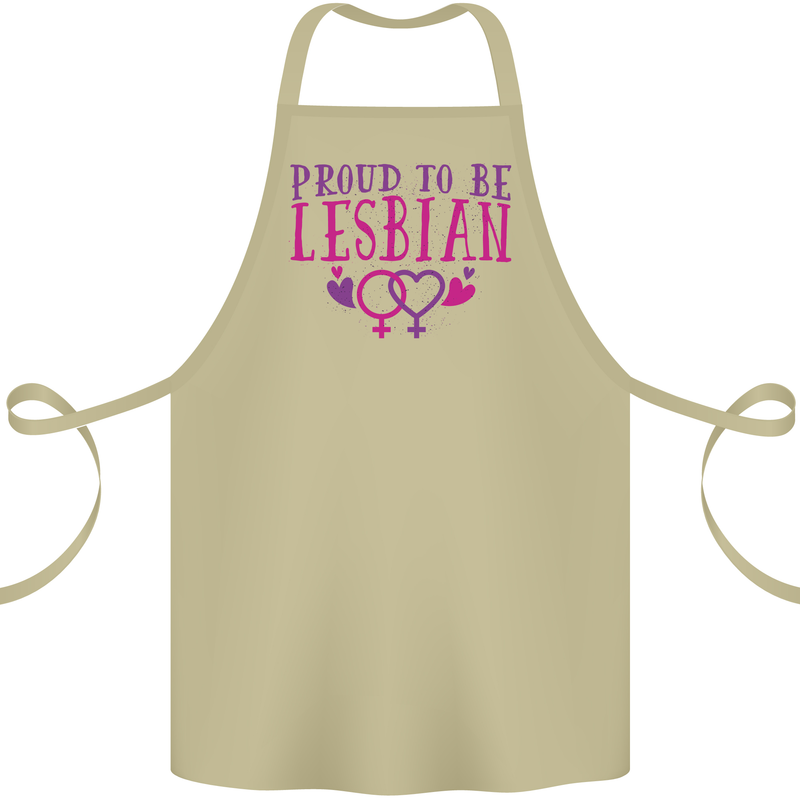 Proud to Be a Lesbian LGBT Gay Pride Awareness Cotton Apron 100% Organic Khaki