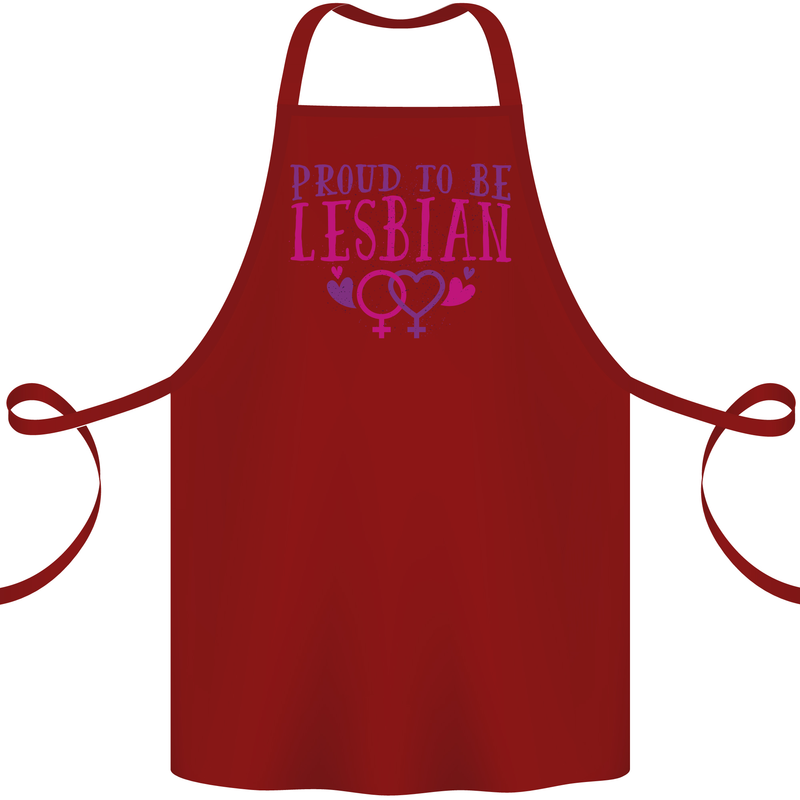 Proud to Be a Lesbian LGBT Gay Pride Awareness Cotton Apron 100% Organic Maroon