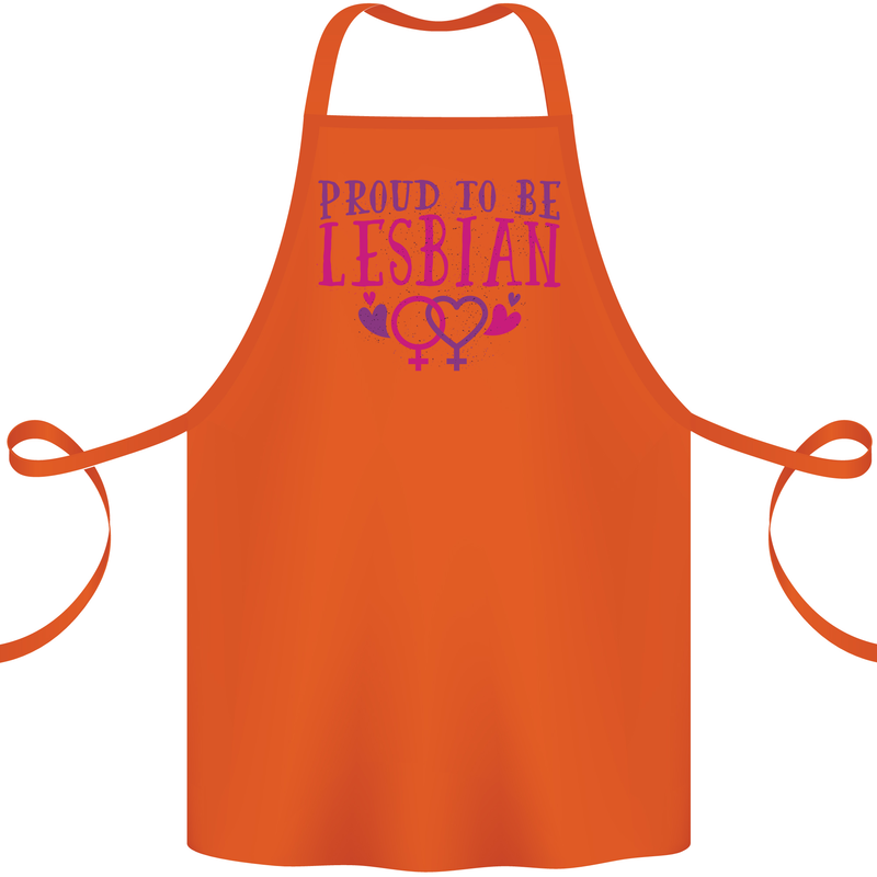 Proud to Be a Lesbian LGBT Gay Pride Awareness Cotton Apron 100% Organic Orange