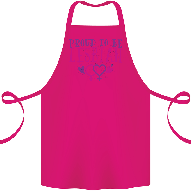 Proud to Be a Lesbian LGBT Gay Pride Awareness Cotton Apron 100% Organic Pink