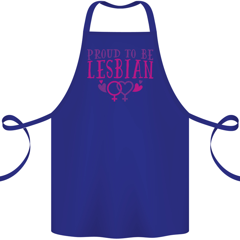 Proud to Be a Lesbian LGBT Gay Pride Awareness Cotton Apron 100% Organic Royal Blue