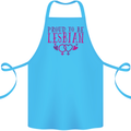 Proud to Be a Lesbian LGBT Gay Pride Awareness Cotton Apron 100% Organic Turquoise