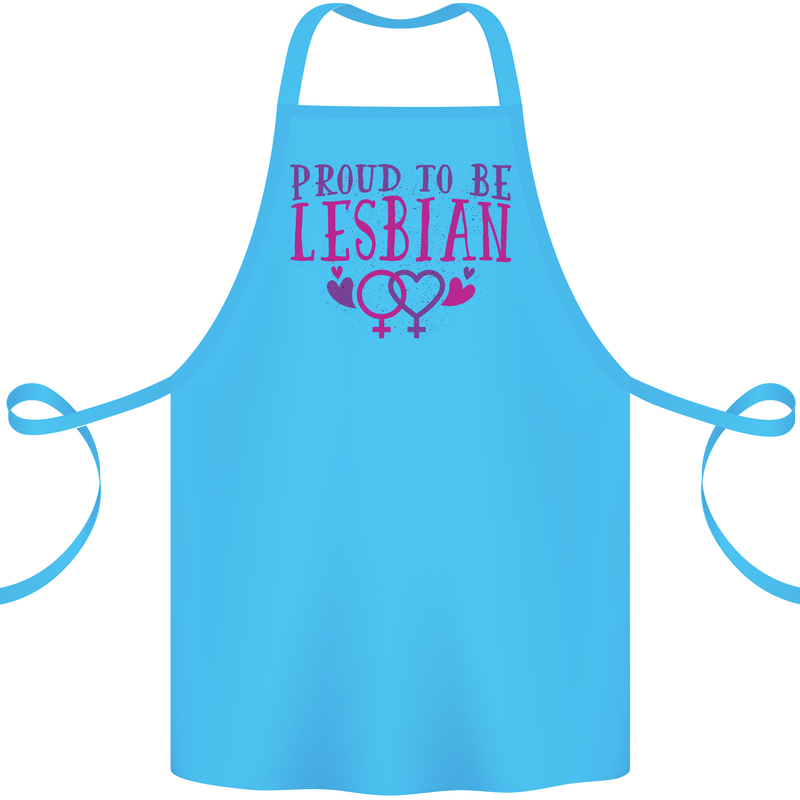 Proud to Be a Lesbian LGBT Gay Pride Awareness Cotton Apron 100% Organic Turquoise