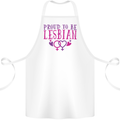 Proud to Be a Lesbian LGBT Gay Pride Awareness Cotton Apron 100% Organic White